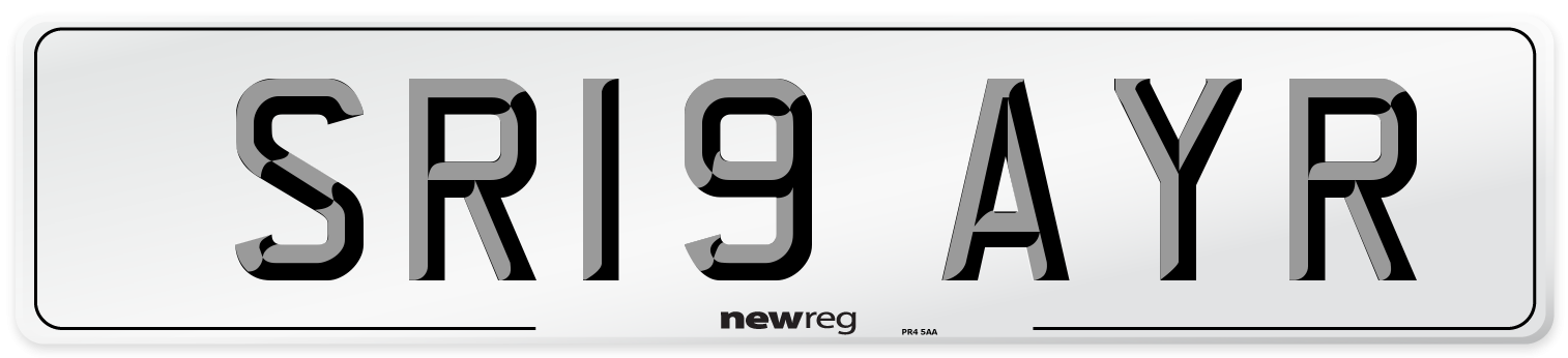 SR19 AYR Number Plate from New Reg